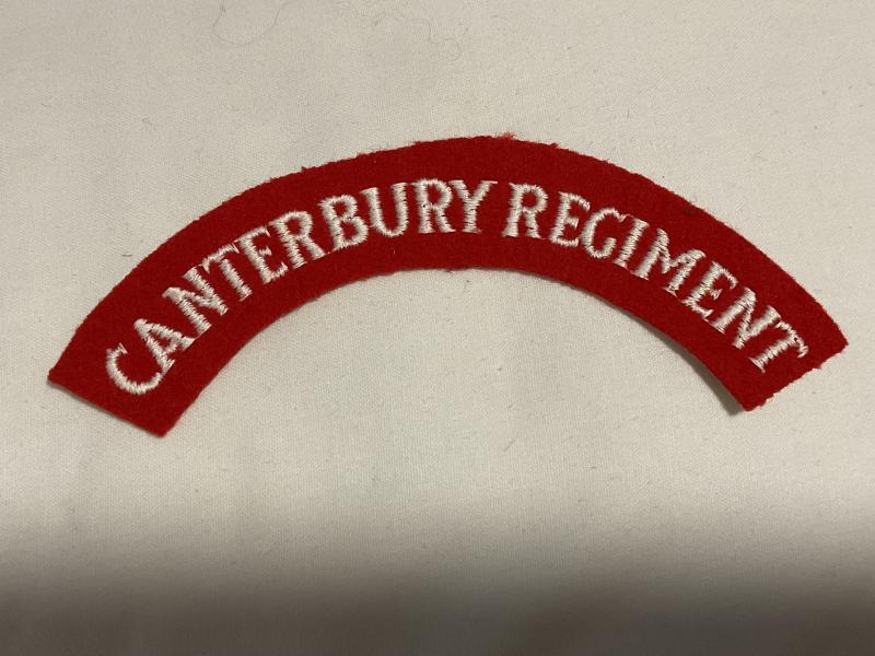 N.Z CANTERBURY REGIMENT cloth shoulder title