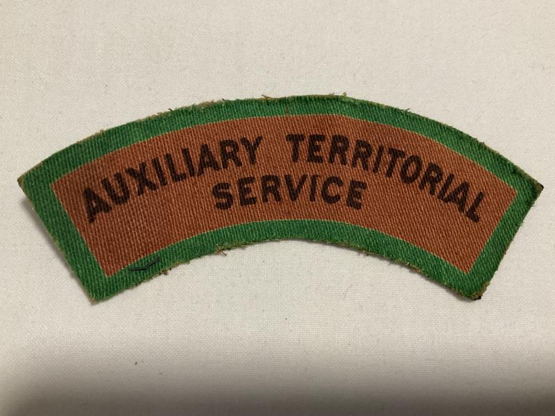 WW2 printed AUXILIARY TERRITORIAL SERVICE (ATS) title