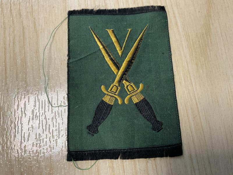 WW2 5 Commando Silk embroidered formation sign