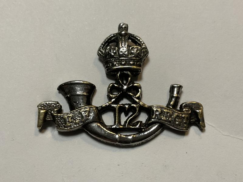 Indian Army 12th Frontier Force officers silver plated cap badge