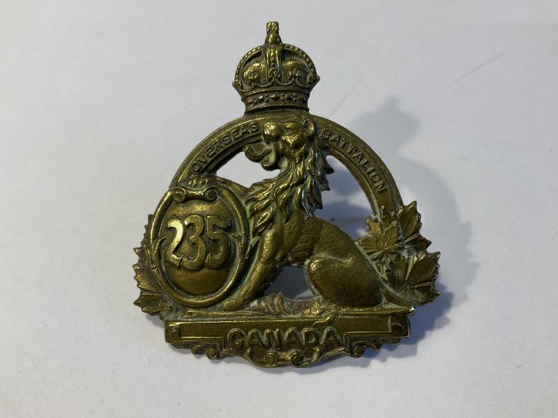 WW1 C.E.F 235th Inf Batt, cap badge circa 1916.