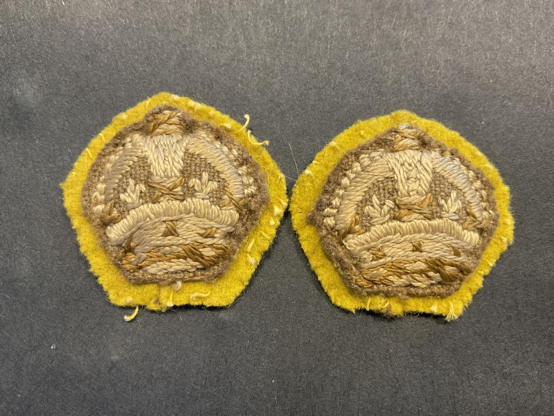 WW2 British Armoured Regiments majors yellow rank crowns.