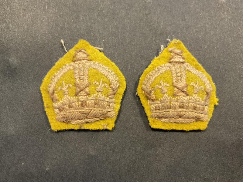 WW2 Yellow Armoured Regt majors rank crowns