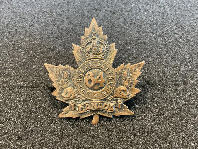 WW1 C.E.F 64th Infantry Battalion cap badge.