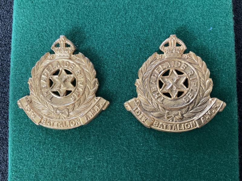 Australian 10th Battalion, The Adelaide Rifles collar badges