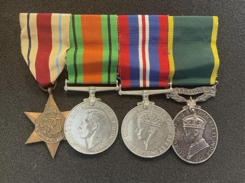 WW2 Group of 4 medals; Africa, Territorial, war & Defence.