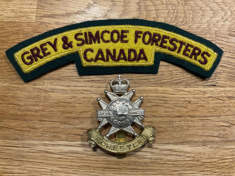 Grey & Simcoe Foresters of Canada cap badge & title.