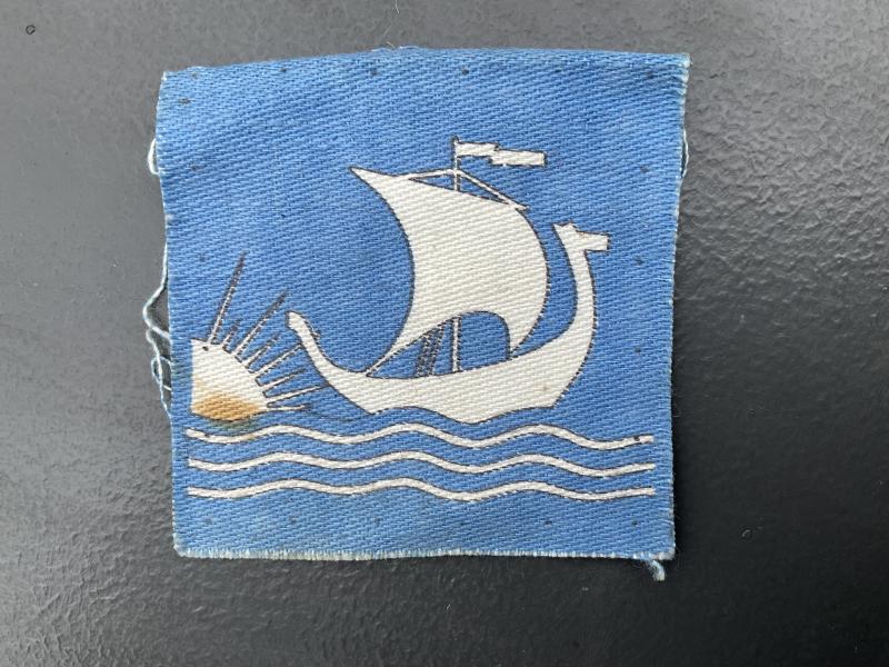 WW2 British Troops in Norway Calico printed formation sign (sailing right)