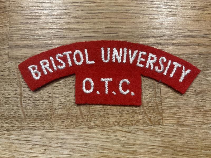 BRISTOL UNIVERSITY O.T.C cloth shoulder title.