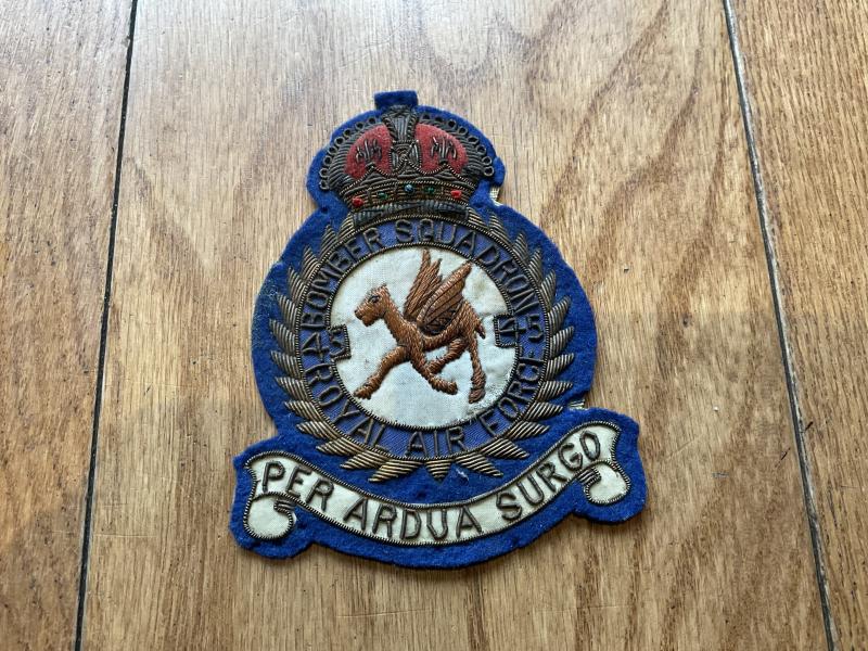 No45 Bomber Squadron, Royal Air Force bullion flight suit badge.