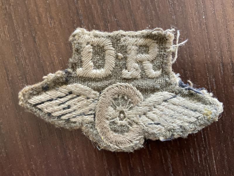 WW2 D.R (Dispatch Riders) cloth sleeve badge.