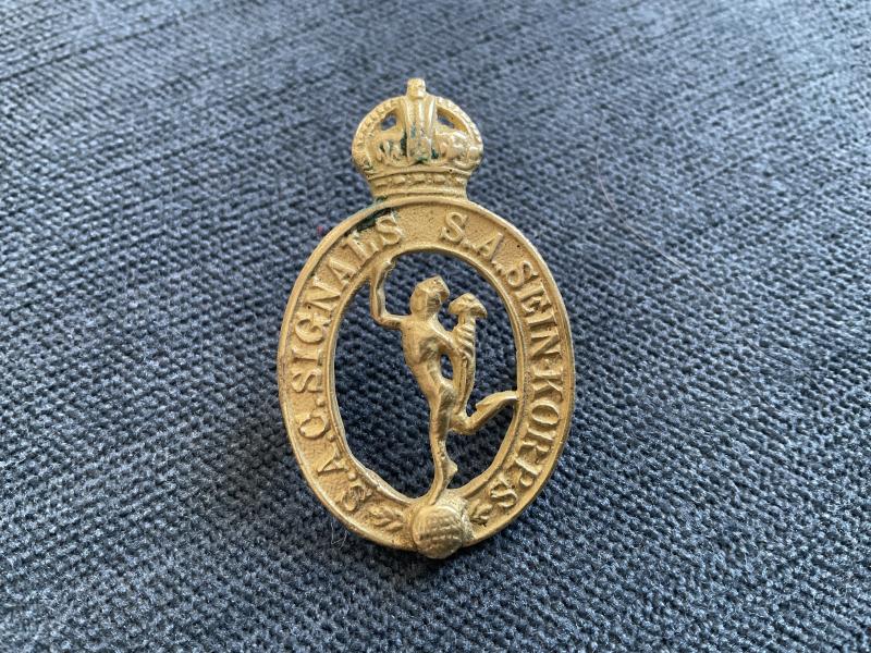WW2 South African Corps of Signals (S.A.S.C) cap badge.