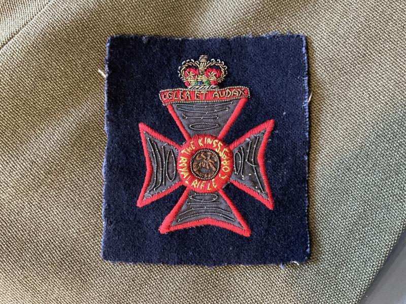 Queens Crown K.R.R.C bullion blazer badge.