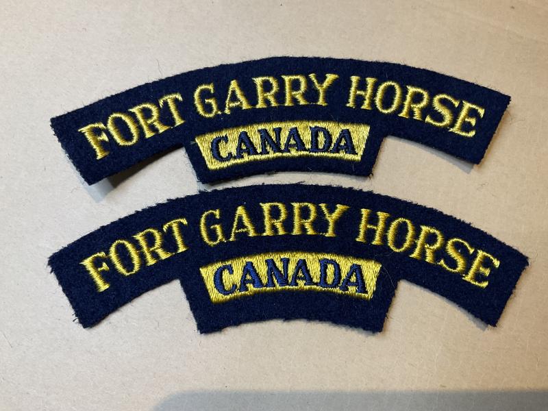 FORT GARRY HORSE CANADA cloth shoulder titles.